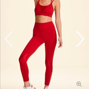 NWT ALALA Peak Bra + Leggings in Red